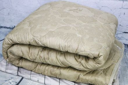 Одеяло миниевро (200х215) Верблюжья шерсть 150 гр/м ПРЕМИУМ (глосс-сатин)